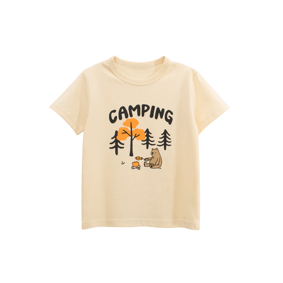 Boys Typography Printed Round Neck Short Sleeves Cotton T-shirt