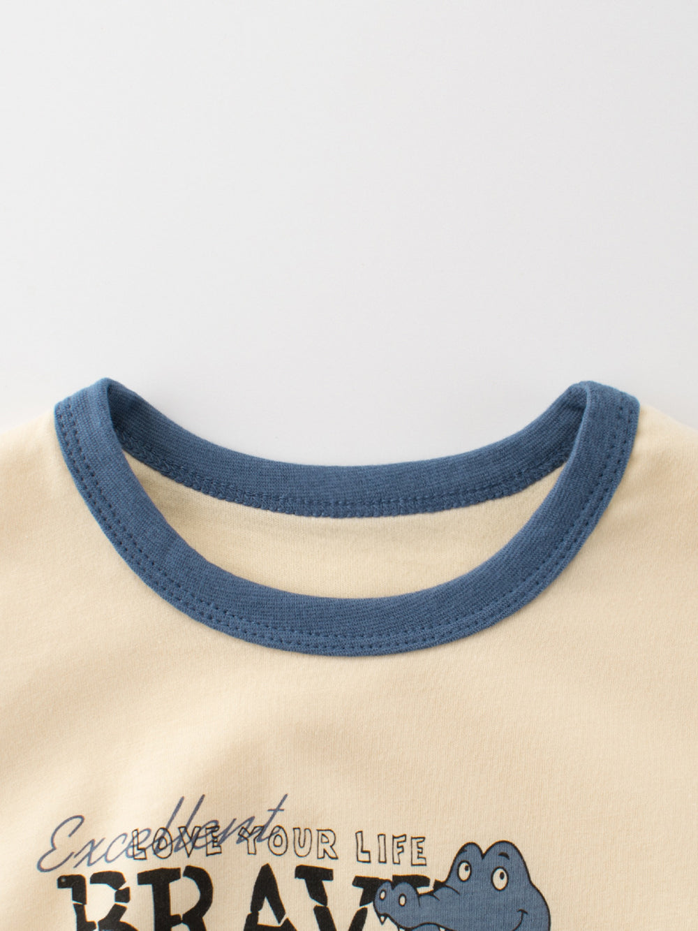 Boys Typography Printed Round Neck Short Sleeves Cotton T-shirt