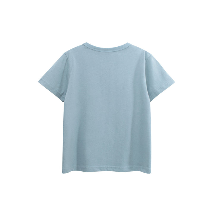 Boys Animal Printed Round Neck Short Sleeves Cotton T-shirt