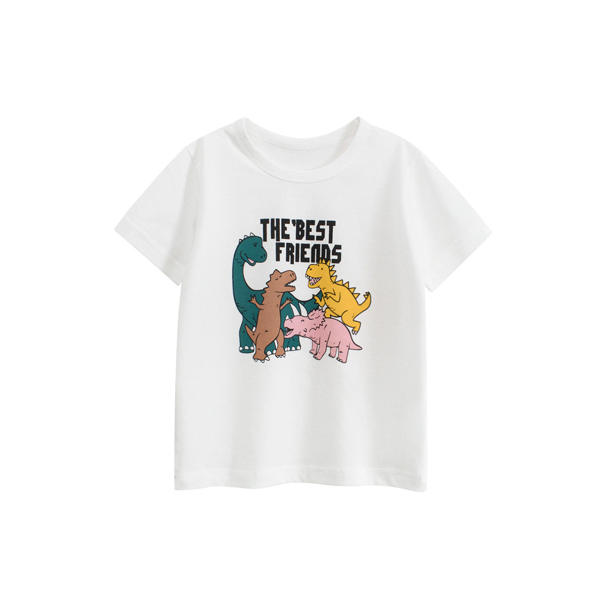 Boys Graphic Printed Round Neck Short Sleeves Cotton T-shirt