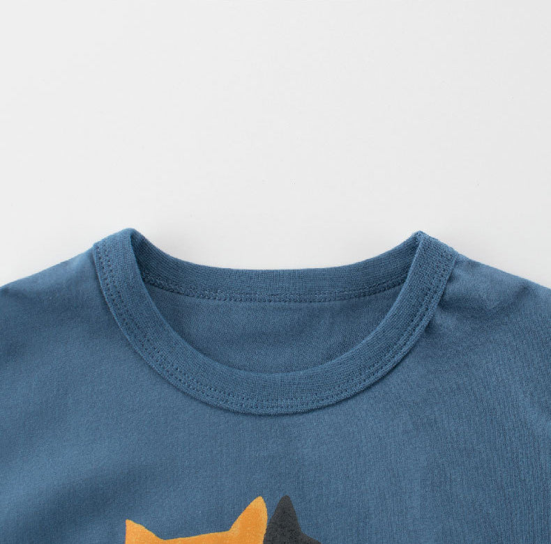 Boys Graphic Printed Round Neck Cotton Regular Fit T-shirt