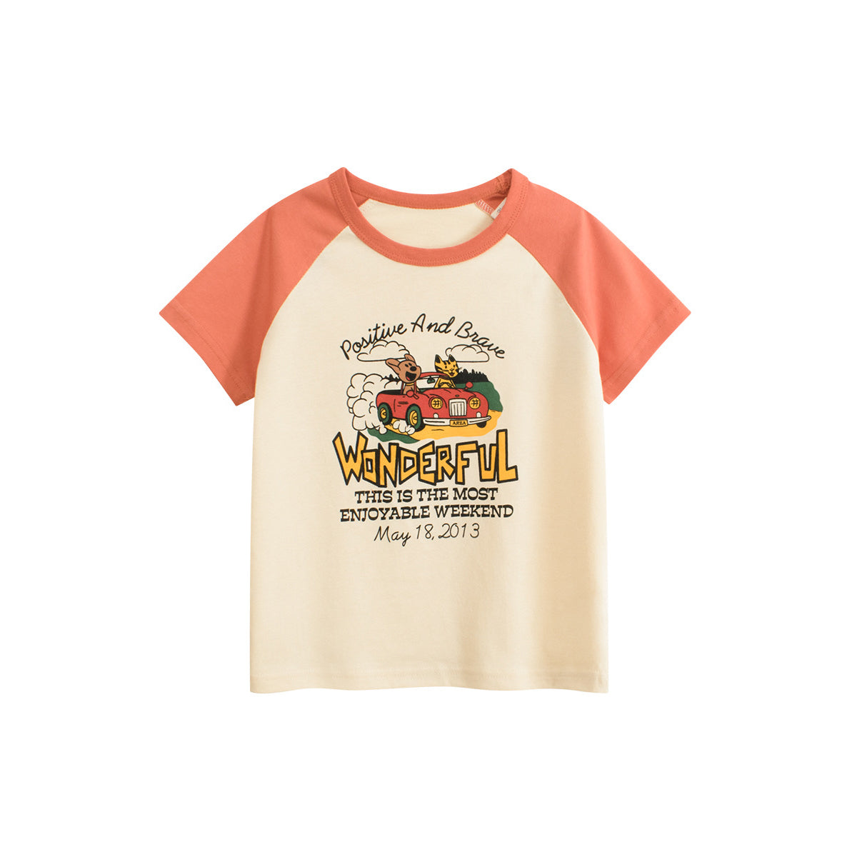 Kids Boys Graphic Printed Round Neck Cotton Regular Fit T-shirt