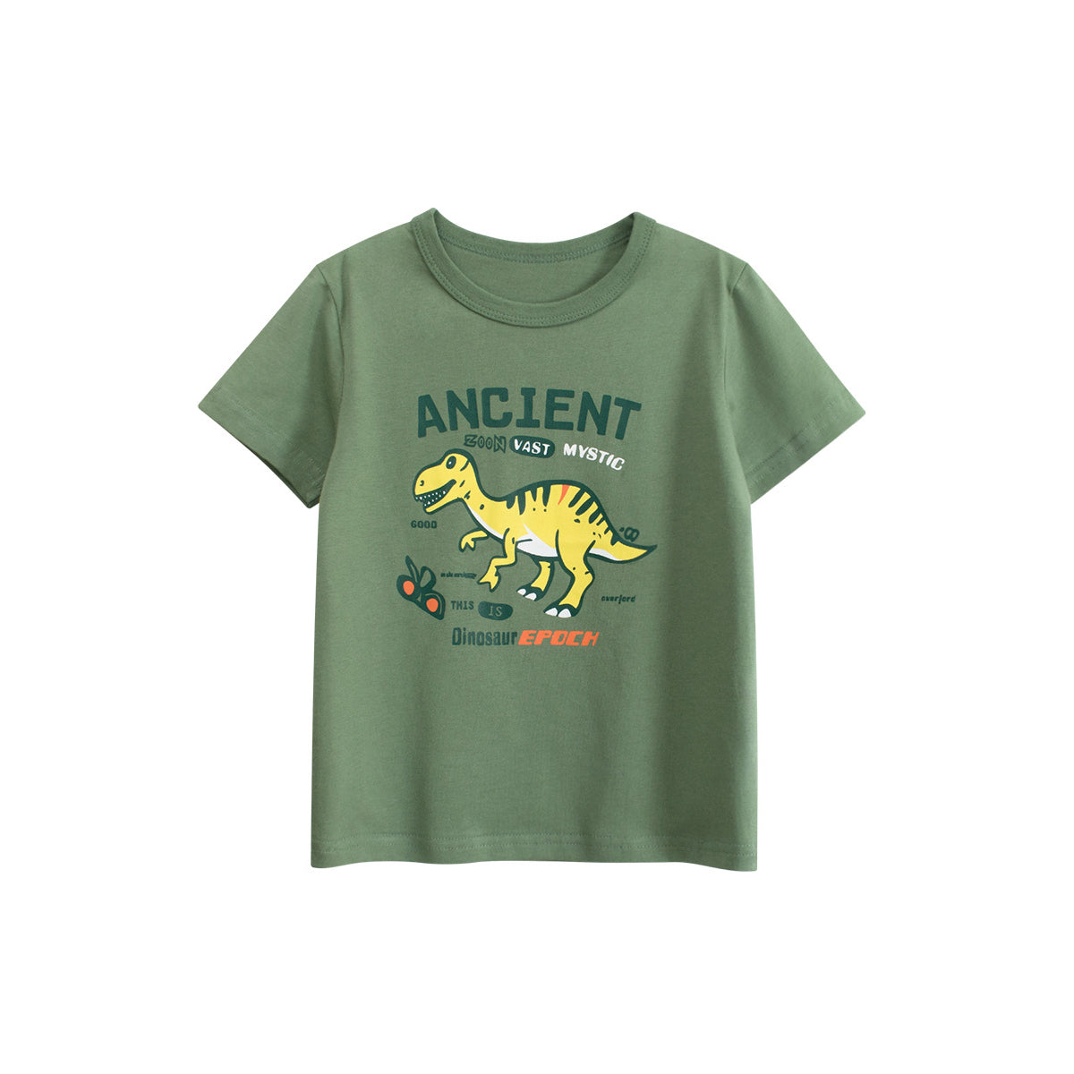 Boys Animal Printed Round Neck Short Sleeves Cotton T-shirt
