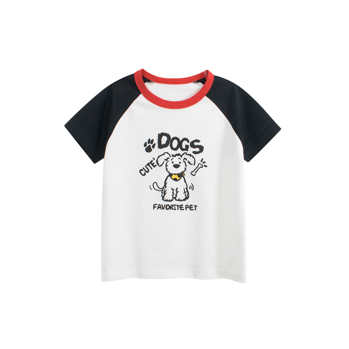 Boys Animal Printed Round Neck Short Sleeves Cotton T-shirt
