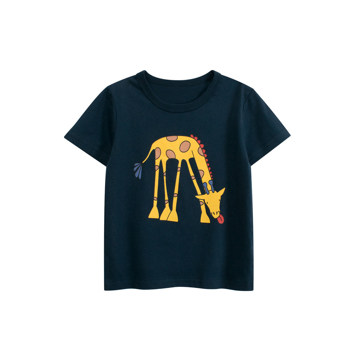 Boys Animal Printed Round Neck Short Sleeves Cotton T-shirt