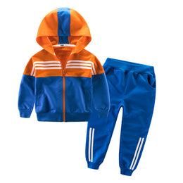 Boys Hooded Colourblocked Pure Cotton Coat with Pyjamas