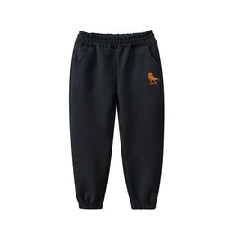 Boys Black Mid-Rise Easy Wash Cotton Joggers Trousers