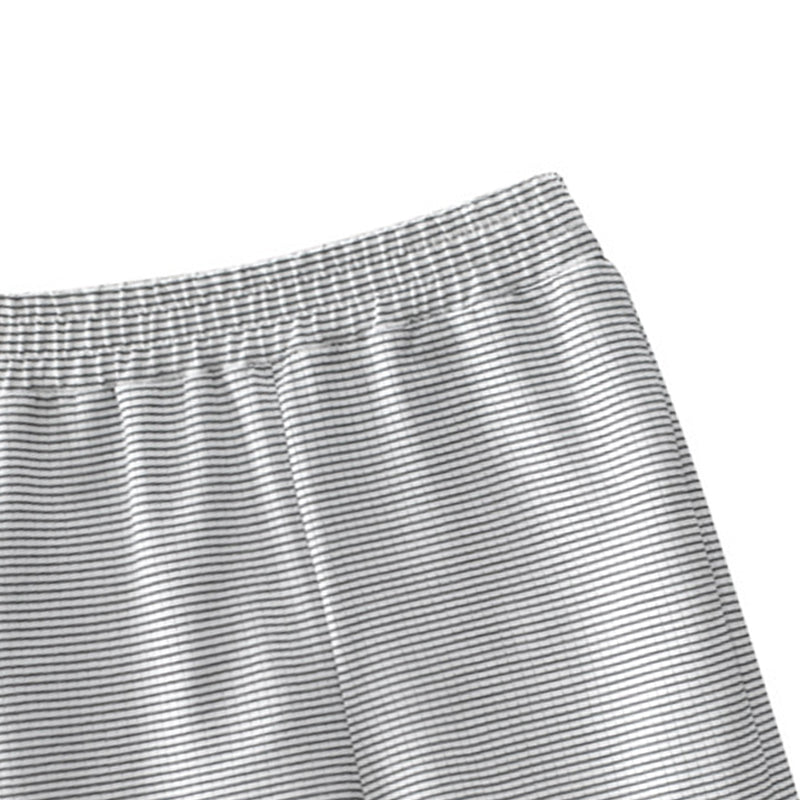 Boys Grey Mid-Rise Striped Rapid-Dry Cotton Shorts