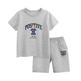 Boys Printed Pure Cotton T-shirt With Shorts