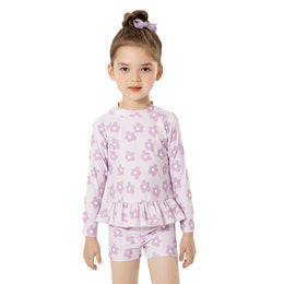 Girls Purple Printed Cover-up Swimwear