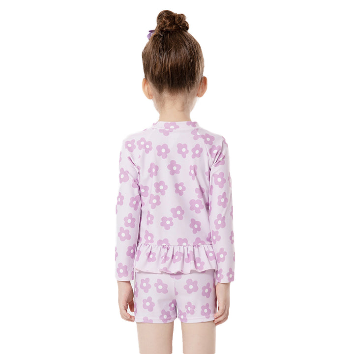 Girls Purple Printed Cover-up Swimwear
