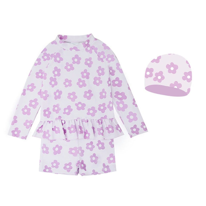 Girls Purple Printed Cover-up Swimwear