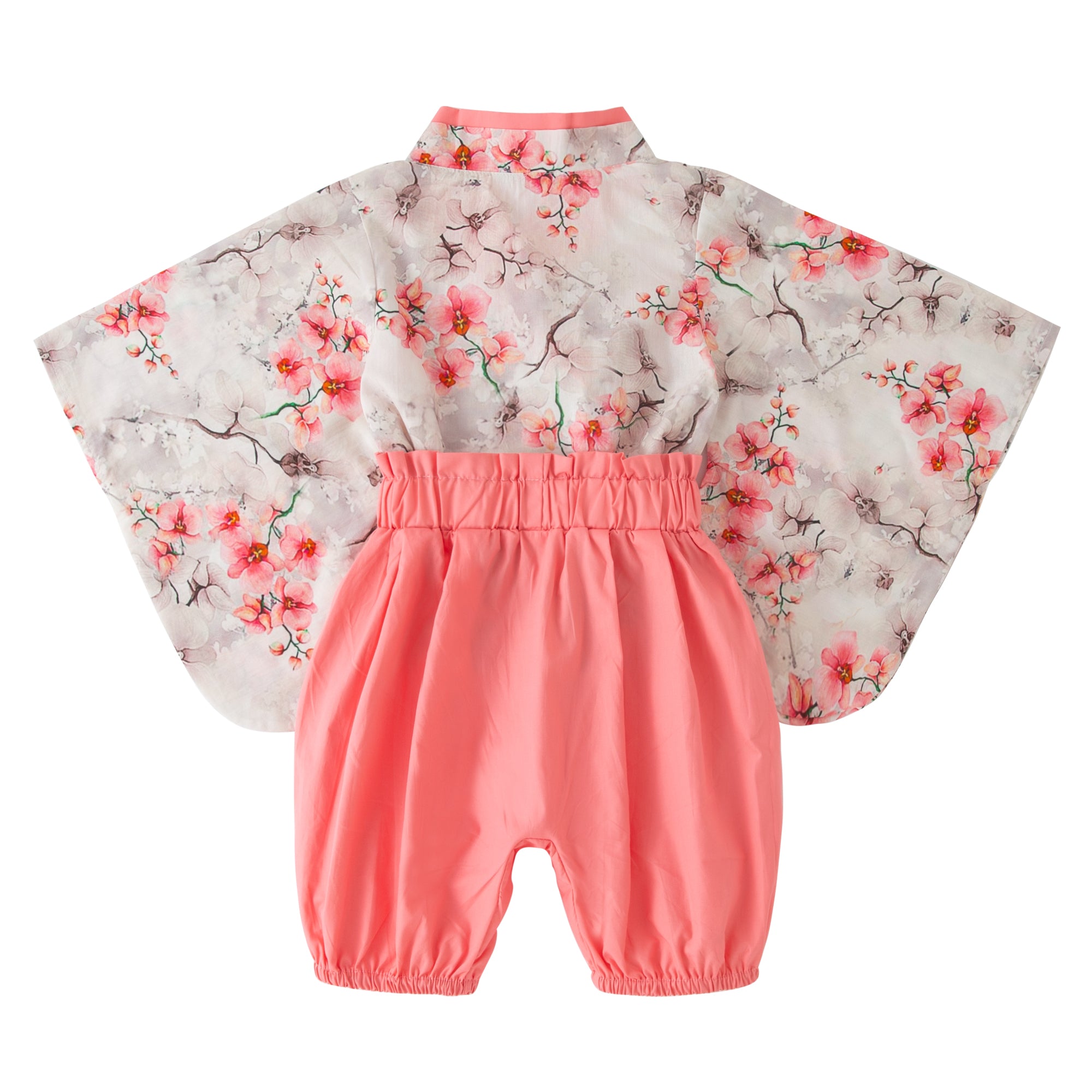Girls Floral Printed Pure Cotton Top With Shorts