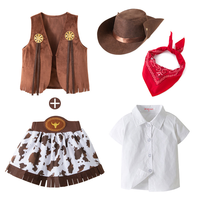 Unisex Kids Pure Cotton Shirt With Skirt
