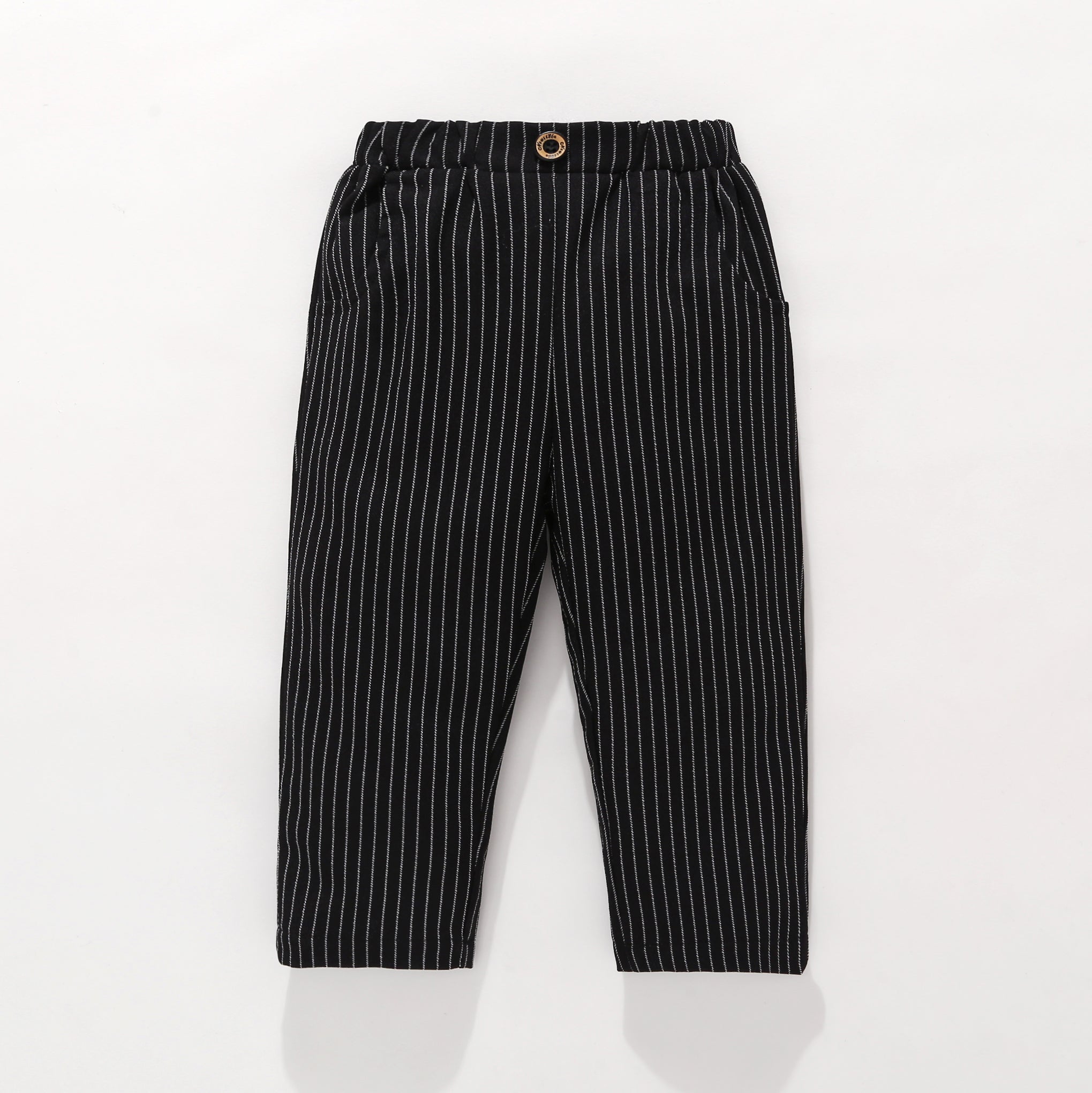 Boys White &  Black Striped Top with Trousers