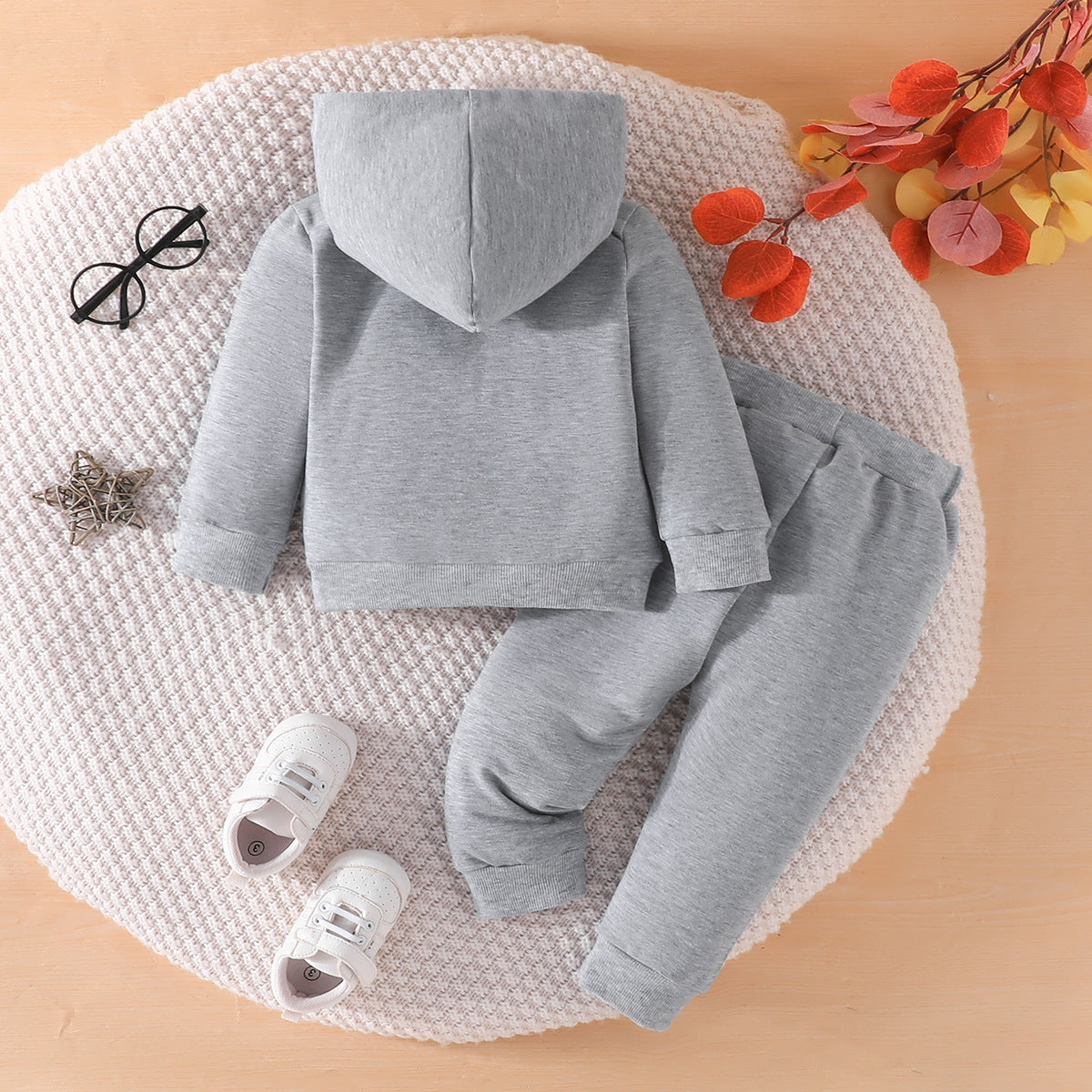 Grey Kids Typography Printed Sweatshirt with Pyjamas