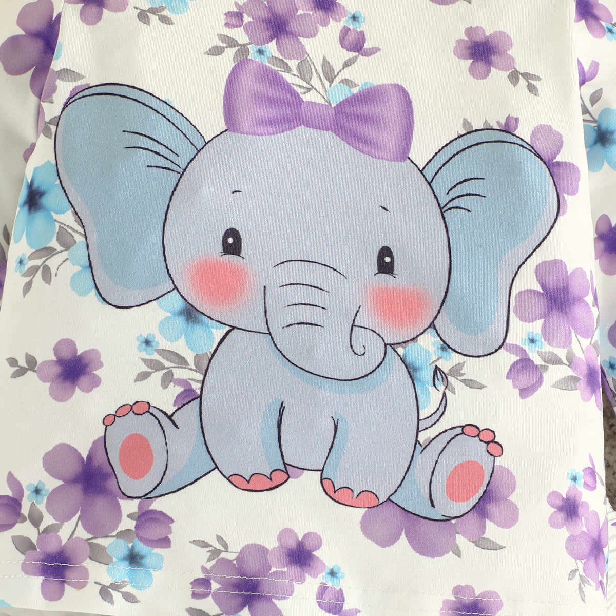 Purple Girls Printed Top With Pyjamas