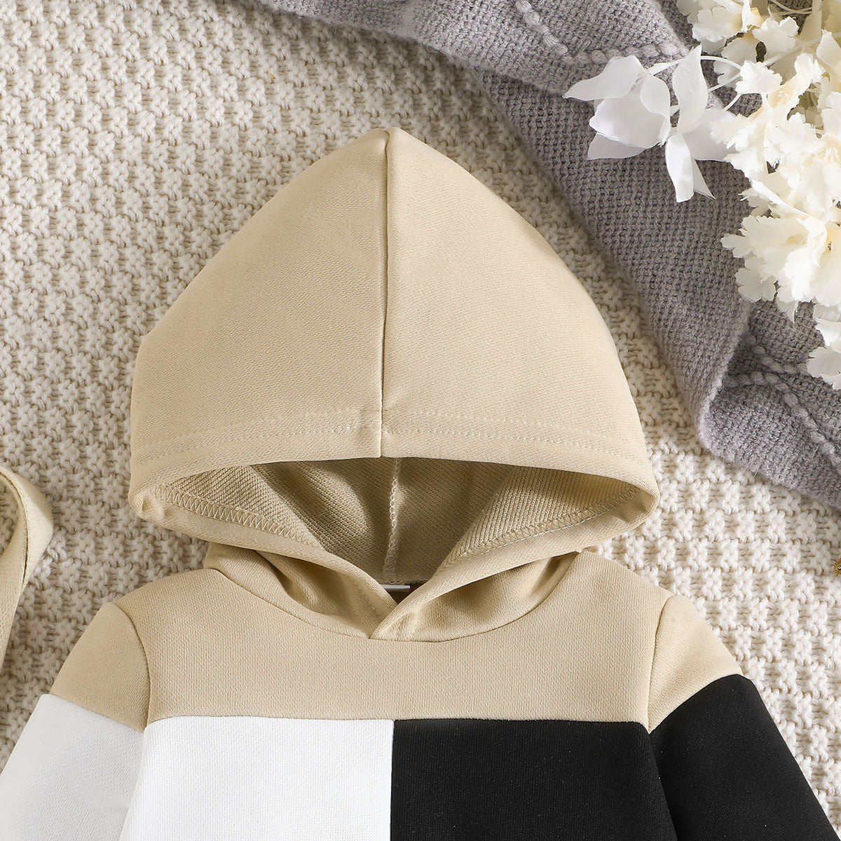 Beige Boys Colourblocked Top with Pyjamas