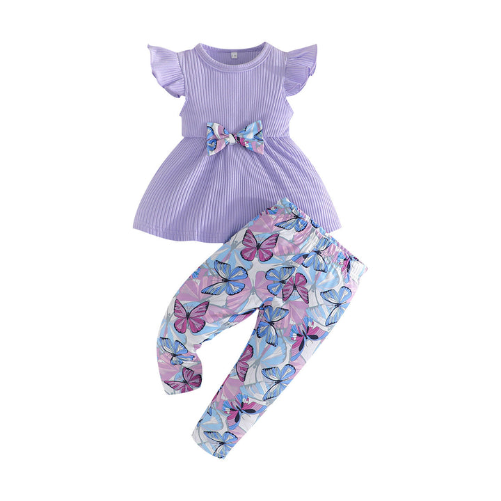 Girls Purple Pure Cotton Top With Pyjama
