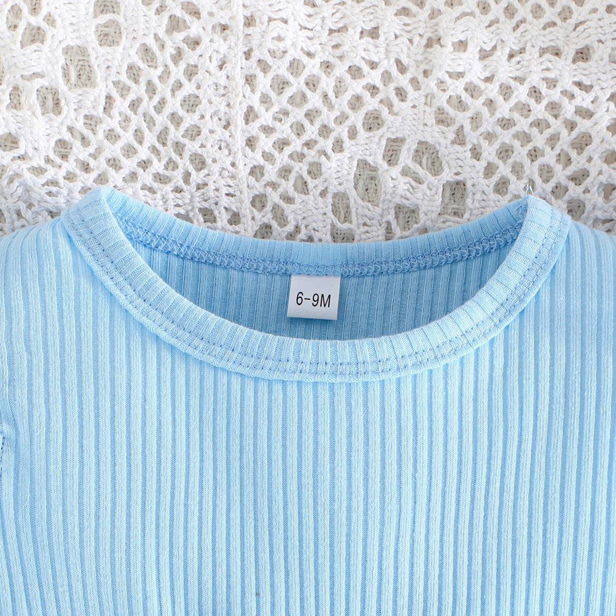 Blue Girls Printed Pure Cotton Top with Trousers