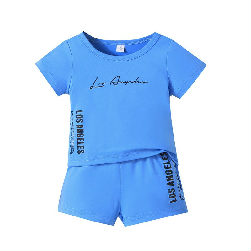 Boys Typography Printed T-shirt with Shorts