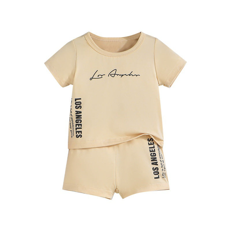 Boys Typography Printed T-shirt with Shorts