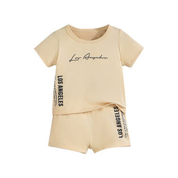 Boys Typography Printed T-shirt with Shorts