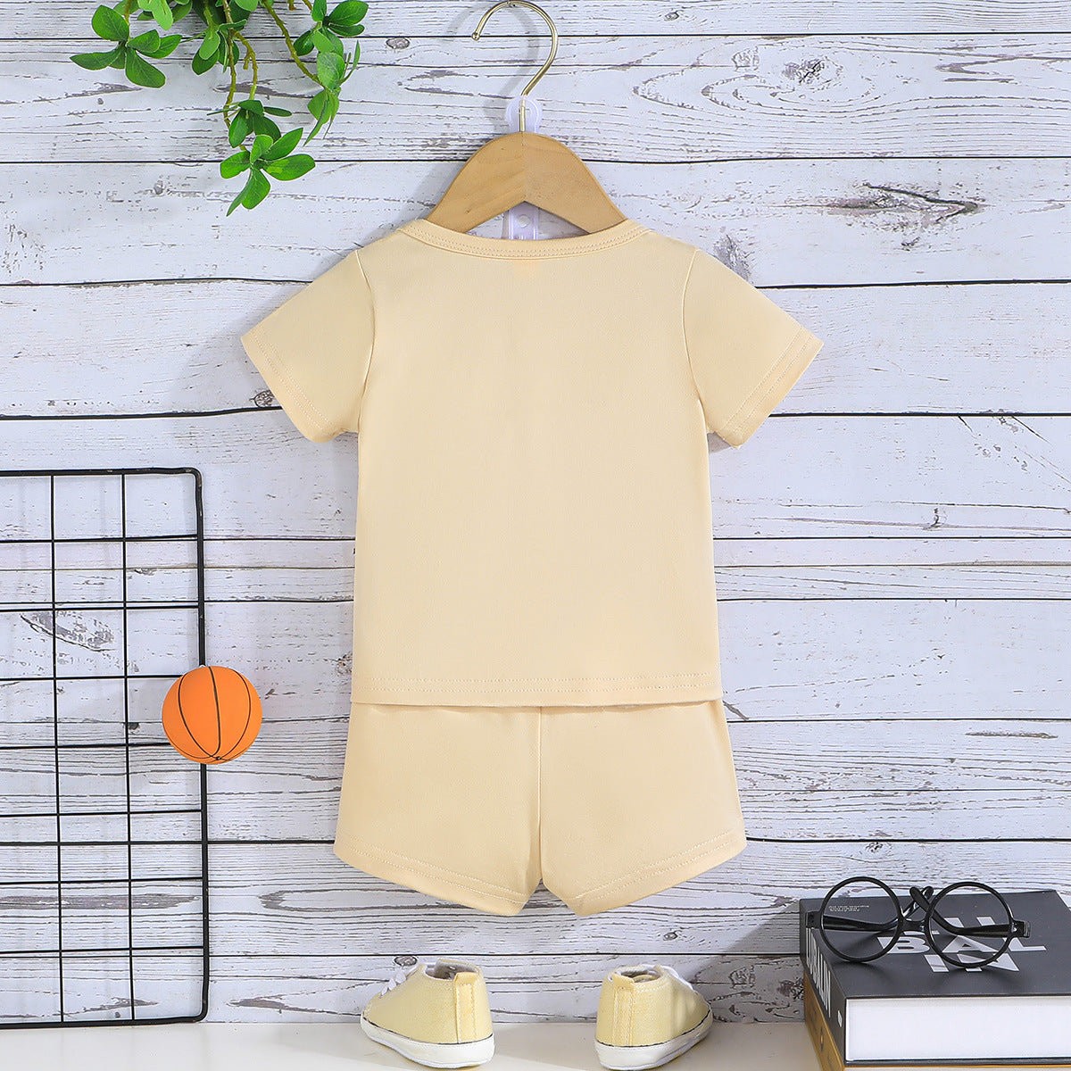 Boys Typography Printed T-shirt with Shorts