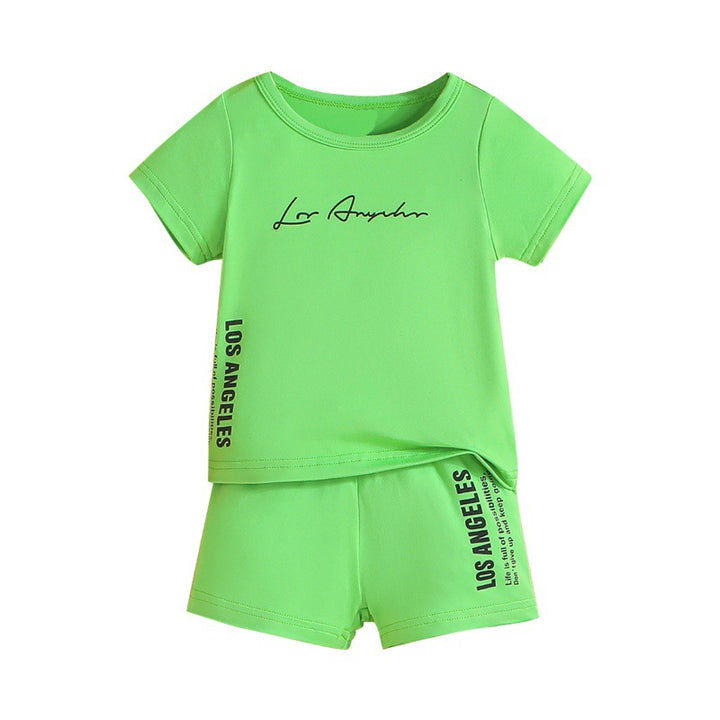 Boys Typography Printed T-shirt with Shorts