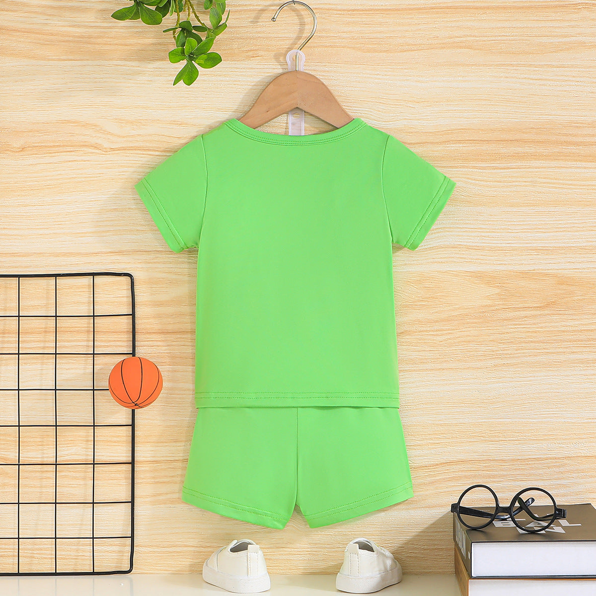 Boys Typography Printed T-shirt with Shorts