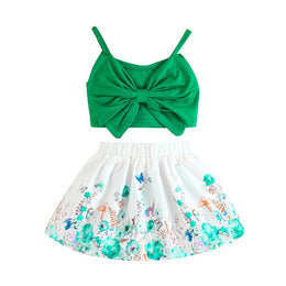 Girls Crop Top with Skirt