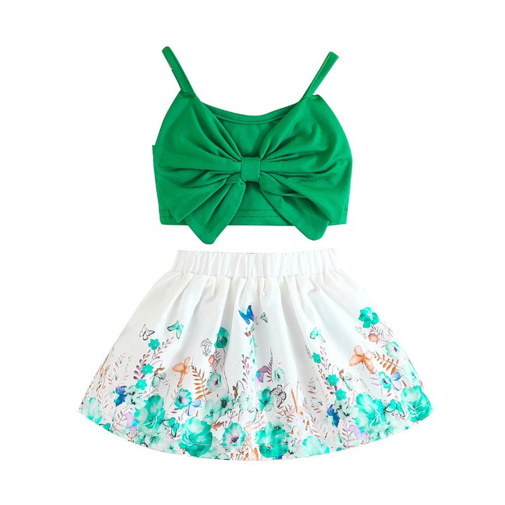 Girls Crop Top with Skirt