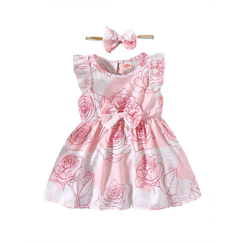 Girls Floral Print Fit & Flare Dress