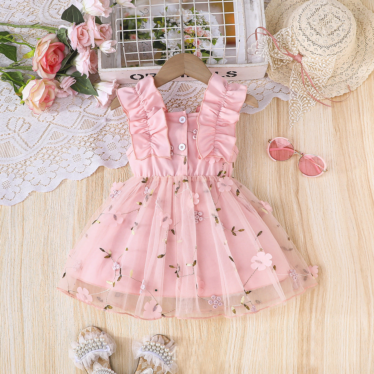 Self Design Applique Fit And Flare Mini Dress