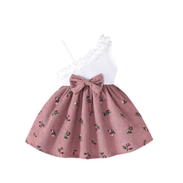 Floral Print One Shoulder Applique A-Line Mini Dress