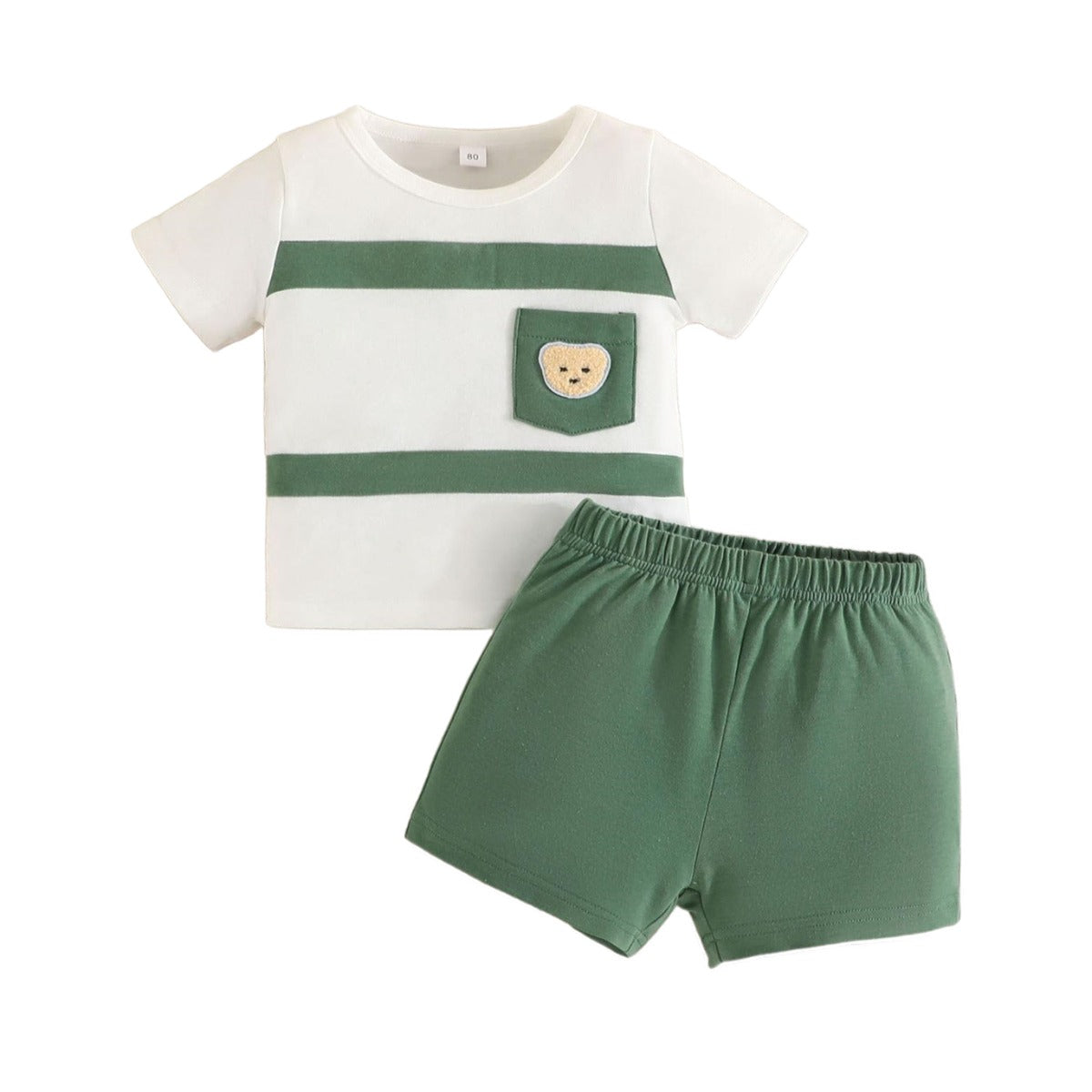 White Boys Colourblocked T-shirt with Shorts