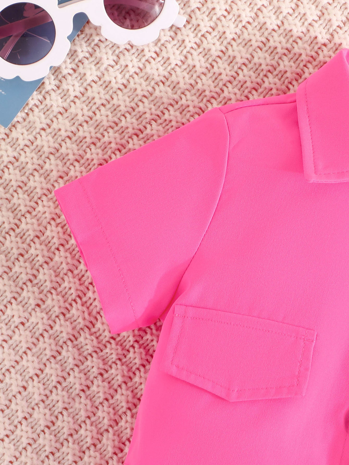 Girls Solid Top and Skirt Set