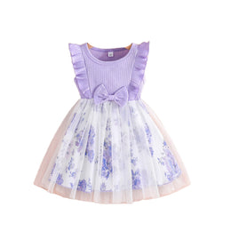 Purple Floral Fit & Flare Dress