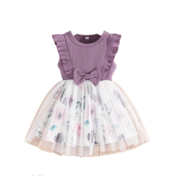 Floral Printed Round Neck Ruffles Fit & Flare Dress