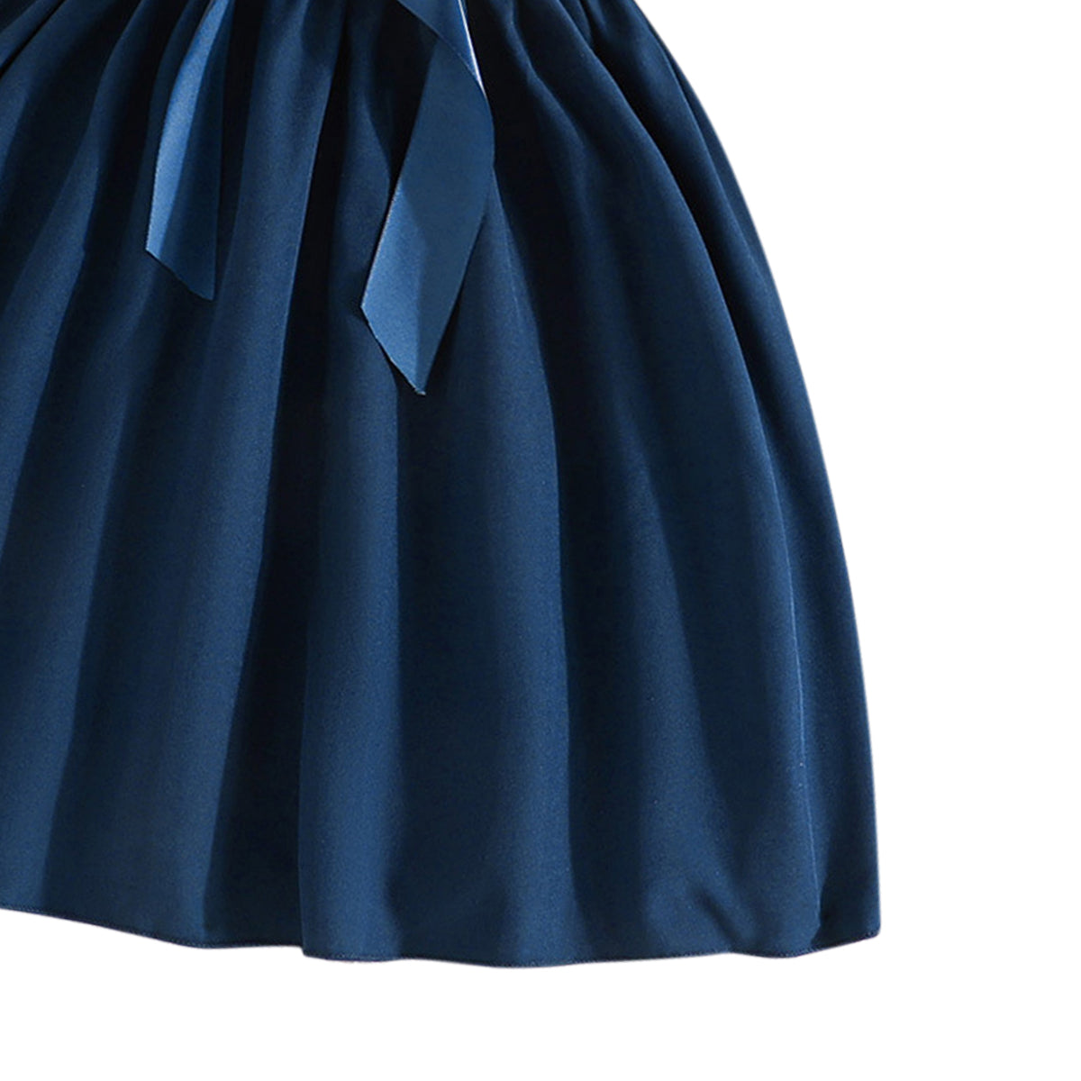 Girls Colourblocked Flutter Sleeve Fit and Flare Dress