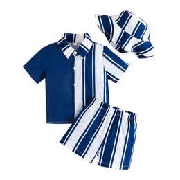 Boys Colourblocked Shirt With Shorts