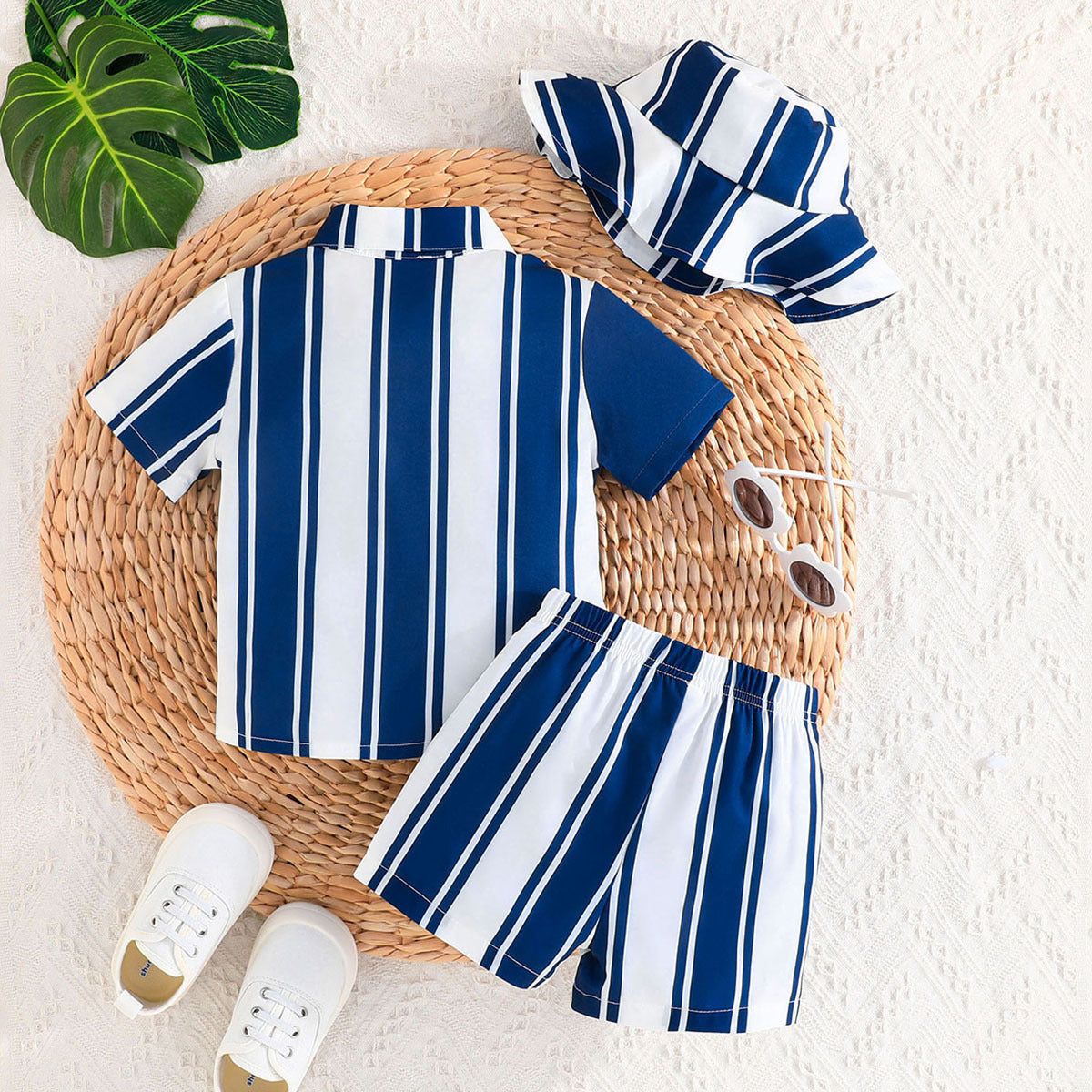 Boys Colourblocked Shirt With Shorts