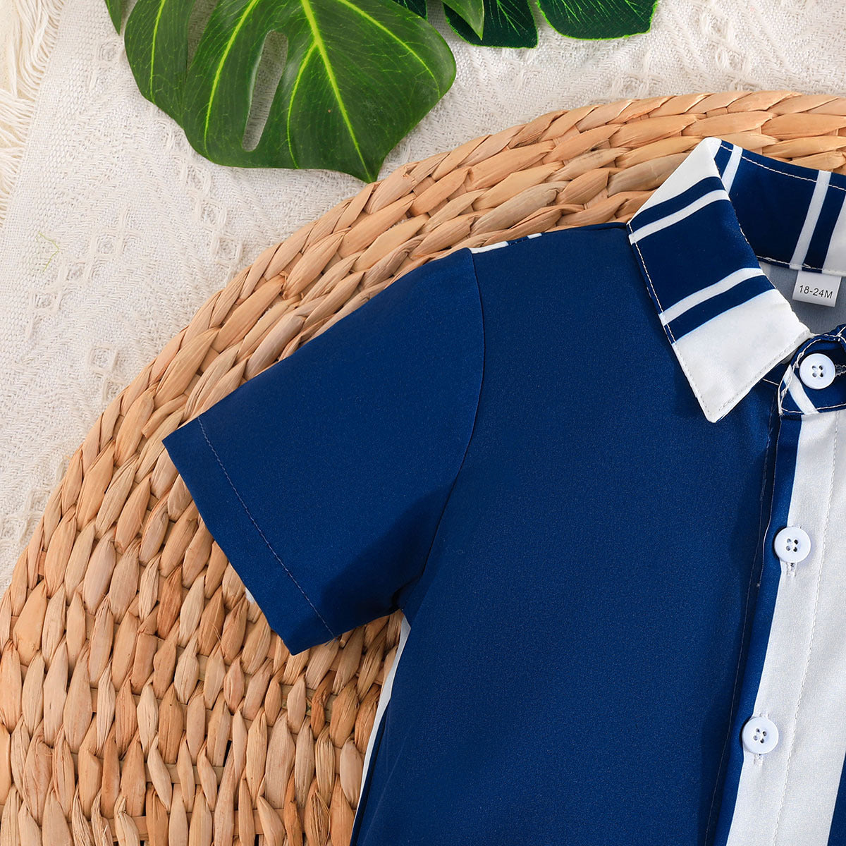 Boys Colourblocked Shirt With Shorts