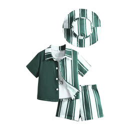 Boys Colourblocked Shirt With Shorts