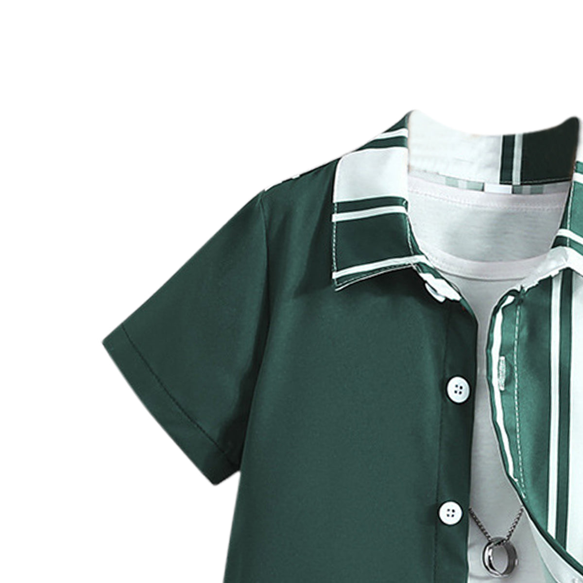 Boys Colourblocked Shirt With Shorts