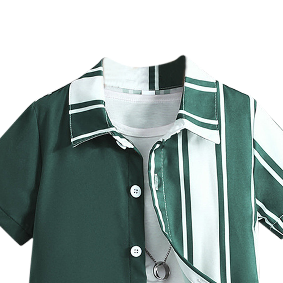 Boys Colourblocked Shirt With Shorts