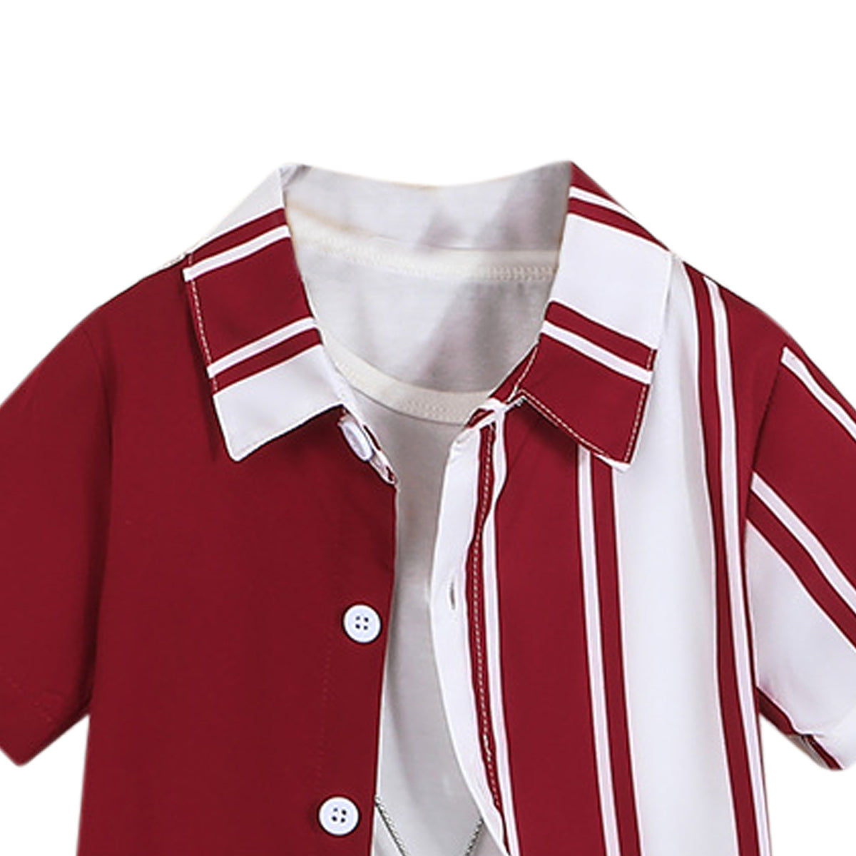 Boys Colourblocked Shirt With Shorts