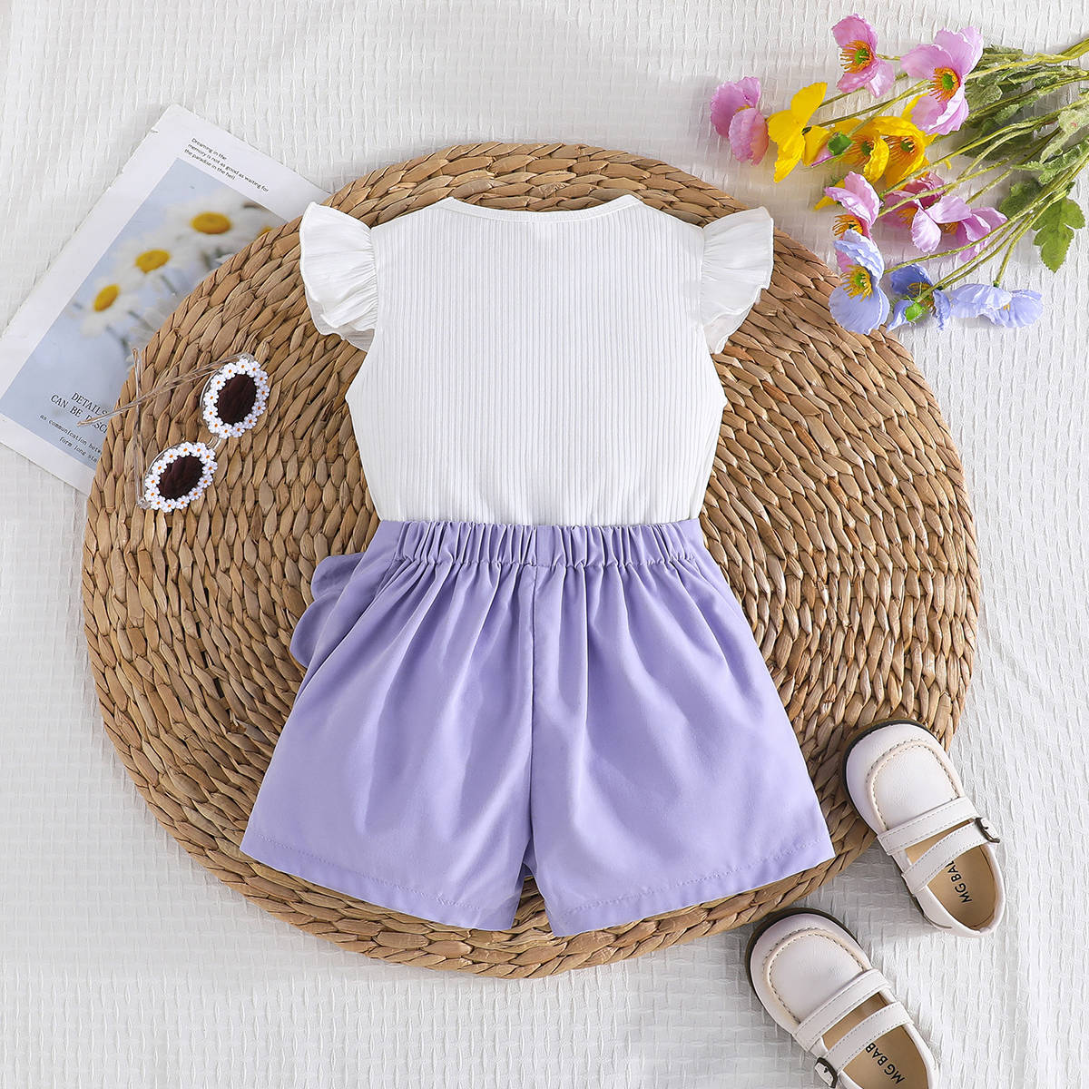 Solid Top and Shorts Set