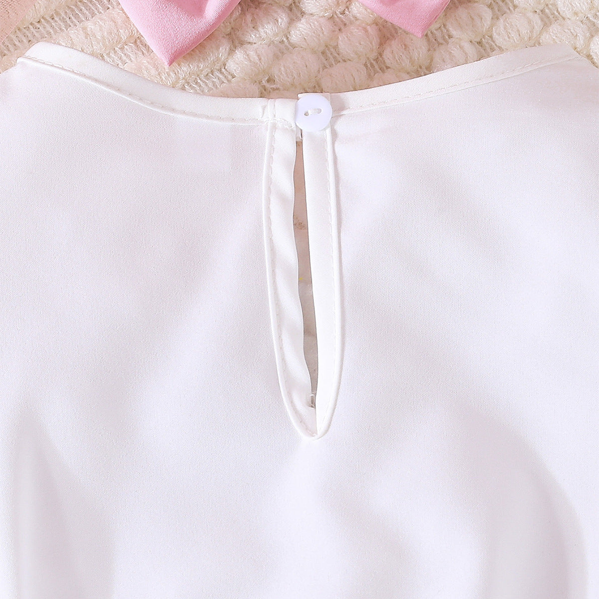 Girls Round Neck Puffed Sleeves Top With Skirt