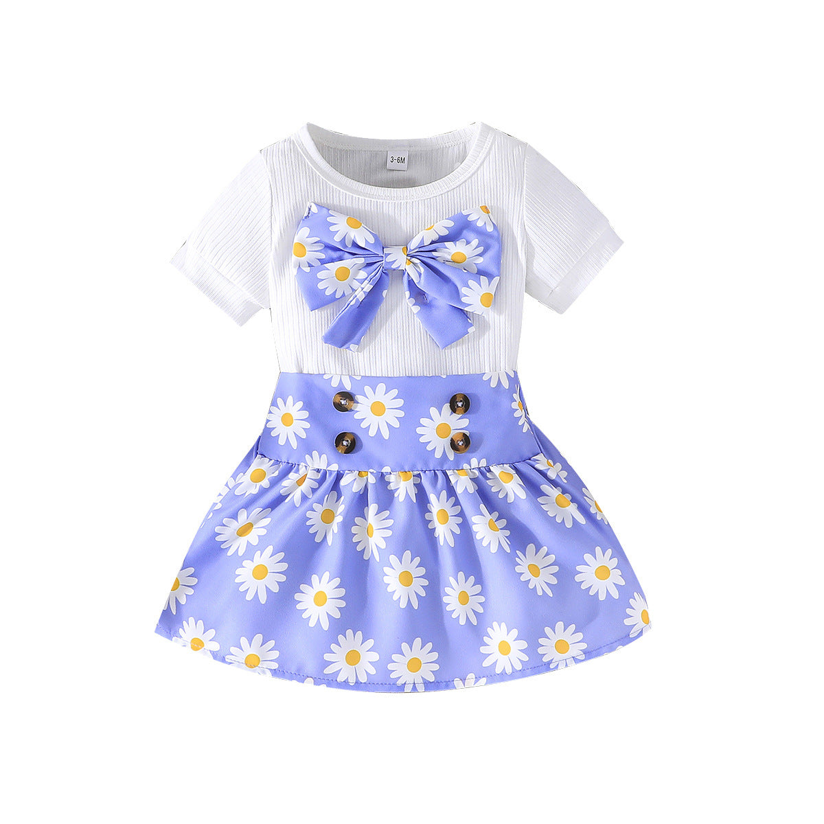 Girls Round Neck Top with Skirt